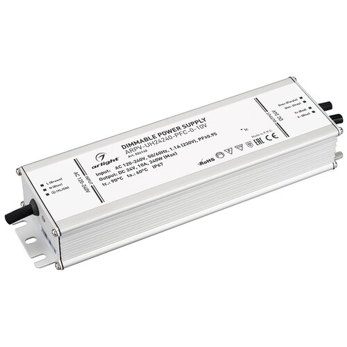 фото Блок питания arpv-uh24240-pfc-0-10v (24v, 10.0a, 240w) (arlight, ip67 металл, 7 лет)