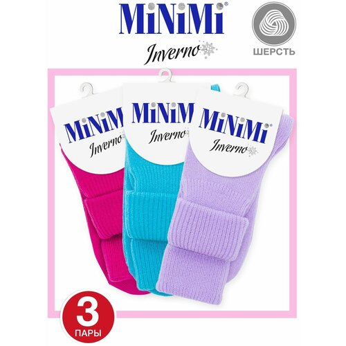 Носки MiNiMi, 3 пары, размер 0 (one size), мультиколор носки женские х б minimi style4604 набор 4 шт размер 35 38 verde foresta темно зеленый