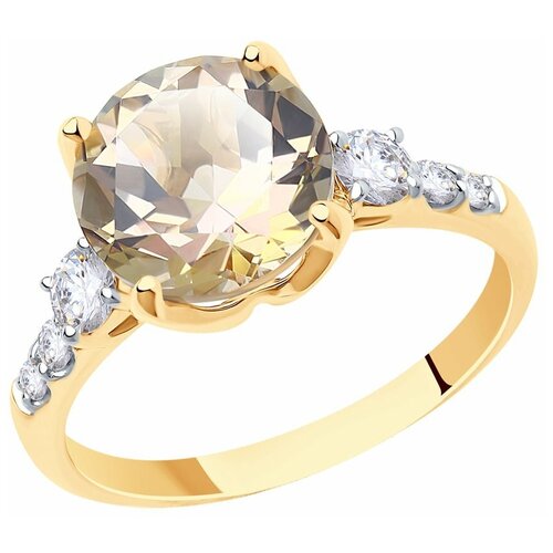 фото Sokolov кольцо из золота с топазом и фианитами 715814, размер 17