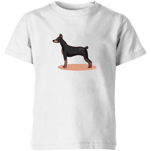 Футболка Us Basic, размер 8, белый детская футболка доберман принт собака 104 темно розовый