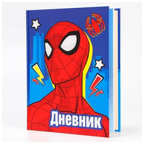 MARVEL Дневник школьный, 1-11 класс в твердой обложке, 48 л «Супергерой», Человек-паук фломастеры 24 цвета супергерой человек паук marvel