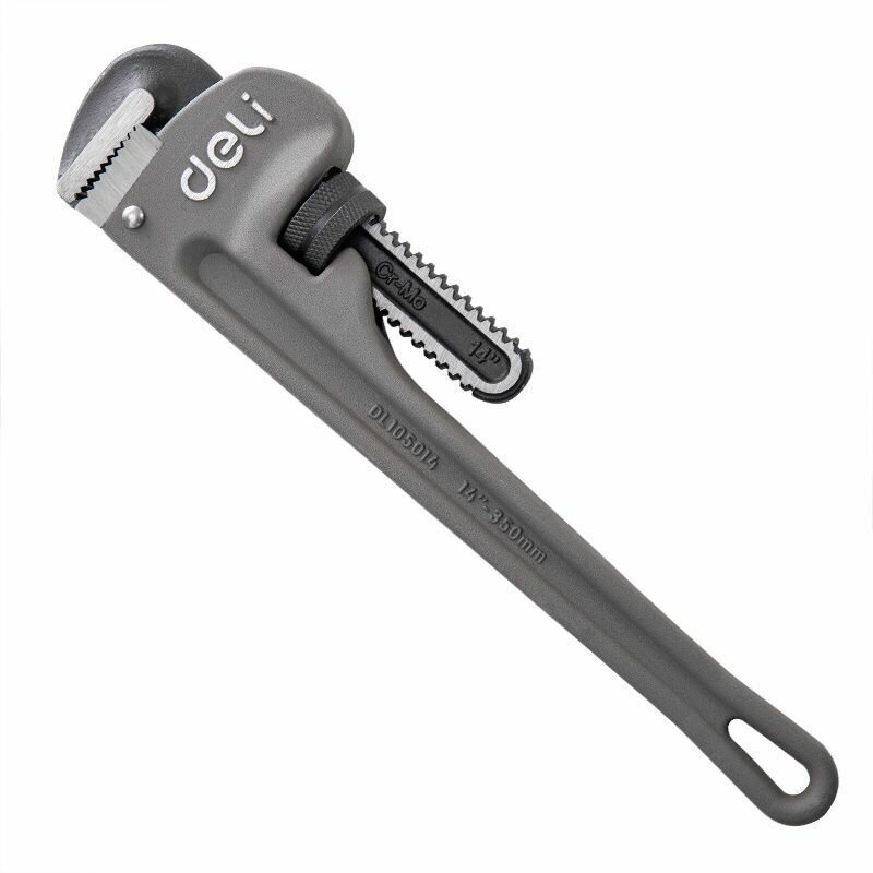 Трубный ключ Стиллсона облегченный Deli DL105014 320мм (ширина захвата 48мм, алюминиевый сплав + CrMo) - фотография № 1