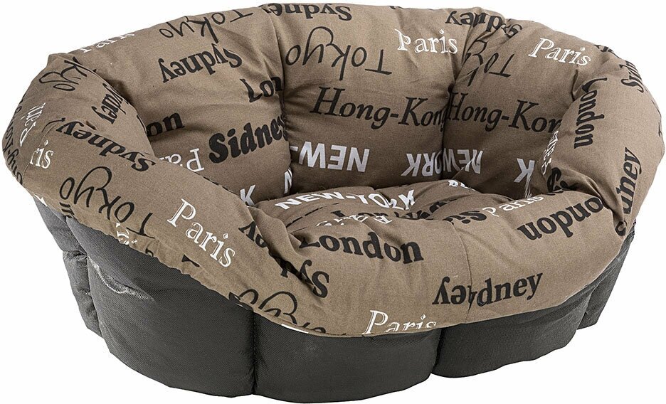 Подушка для собак и кошек Ferplast Sofa Cushion 8 85х62х28.5 см коричневый с надписями