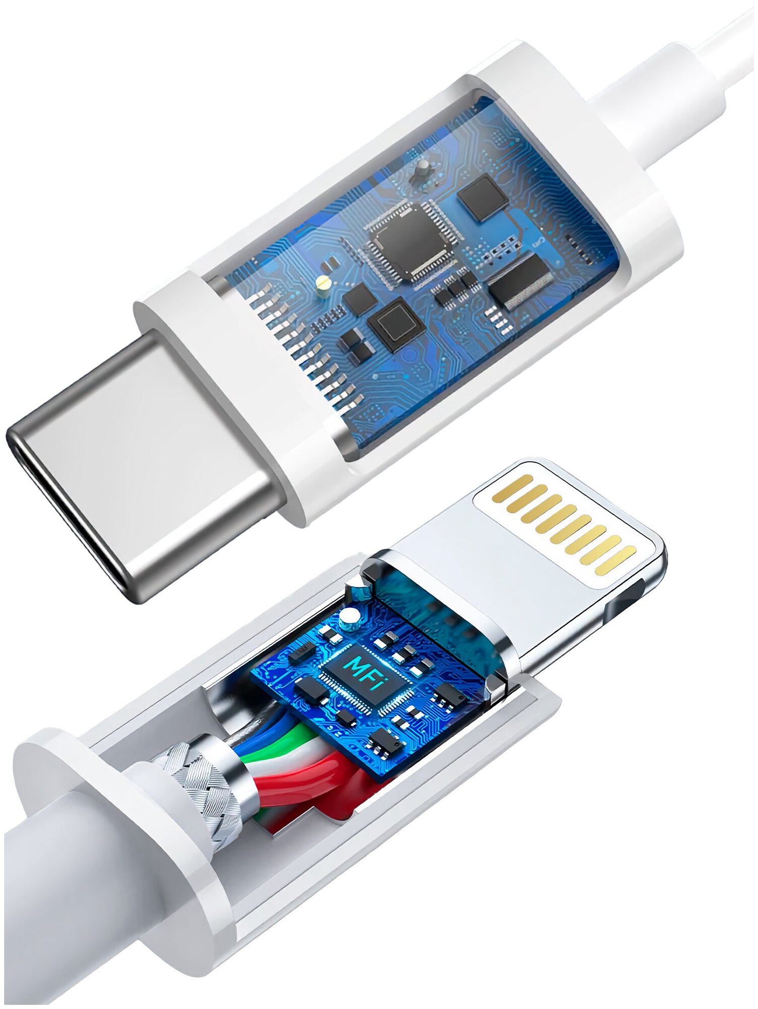 Зарядка для айфона / GQbox / Провод type c / Провод для айфона / Разъем Usb-C (Type-C) - Lightning / Быстрая зарядка для iPhone 8-14 и iPad / Кабель для айфона