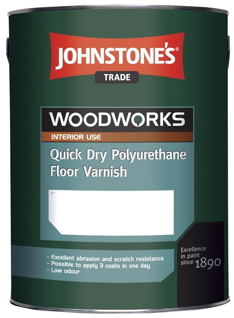 Лак Johnstone's Quick Dry Polyurethane Floor Varnish Clear Gloss полиуретановый бесцветный 2.5 л