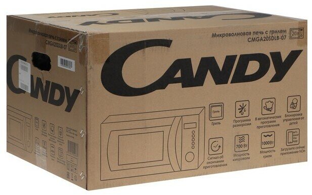 Candy Микроволновая печь Candy CMGA20SDLB-07, 700 Вт, 20 л, чёрная - фотография № 2