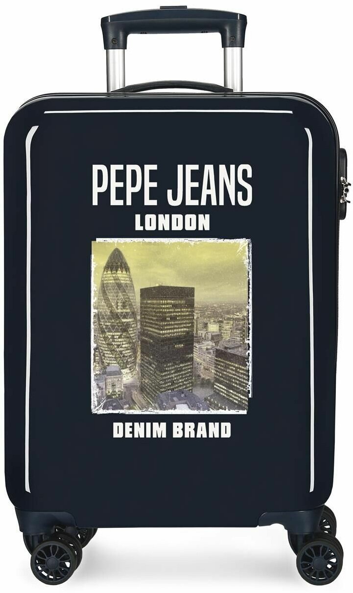 Чемодан Pepe Jeans 7929329, 37 л, размер S, черный, синий