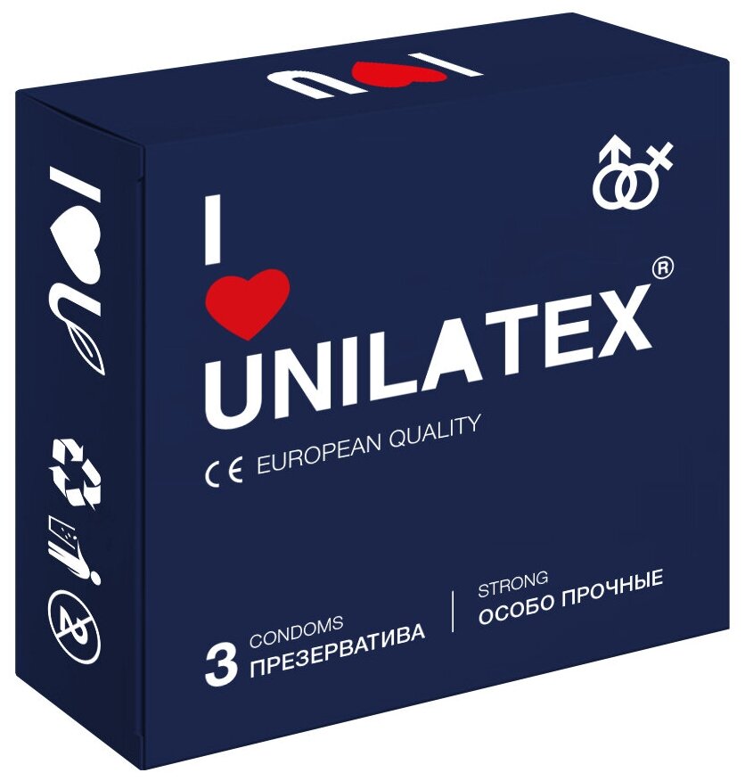 Unilatex / Презервативы Unilatex Extra Strong 3 шт, Особопрочные.