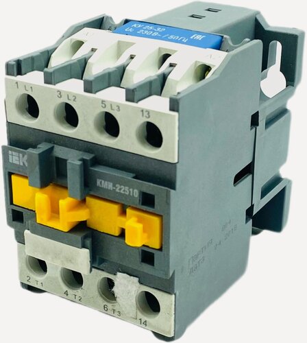 Изображение товара Контактор КМИ-22510 25А 230В/АС3 1НО,1НЗ, на DIN-рейку, 3 полюса IEK