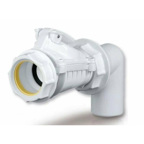 Обратный клапан Karmat 50 канализационный, ZB50-C белый, угловой