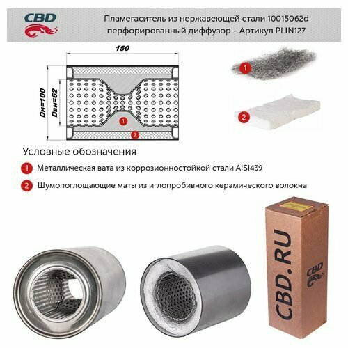 Пламегаситель с перф. диффуз. 10015062d СВD. PLIN127 CBD PLIN127 — фото 2
