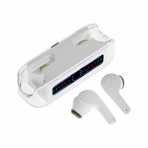 Наушники беспроводные KM12 TWS вкладыши BT 50 30200 мАч прозрачные белые 117600₽