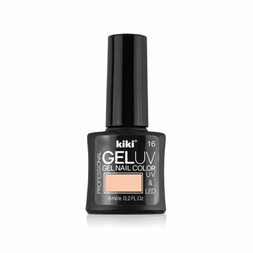 Гель-лак для ногтей KIKI оттенок 16 GEL UV&LED, персиково-розовый, 6 мл