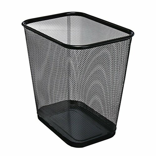 Корзина для бумаг сетка металл прямоугольная черный 14 литров 3204₽