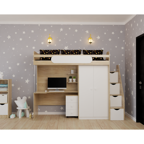 Кровать-чердак Колледж-2 90x200 с правой лестницей 51990₽