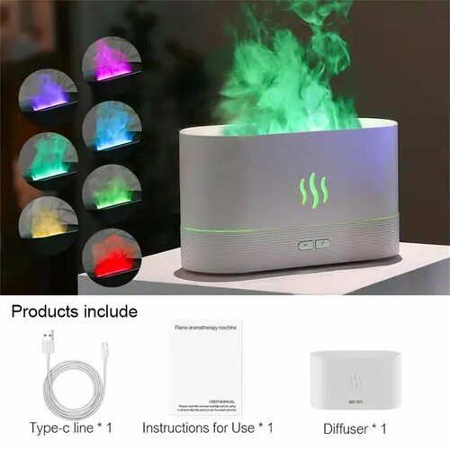 Красивый Увлажнитель воздуха в виде Камина с подсветкой пламя Aroma Diffuser цвет белый 249900₽