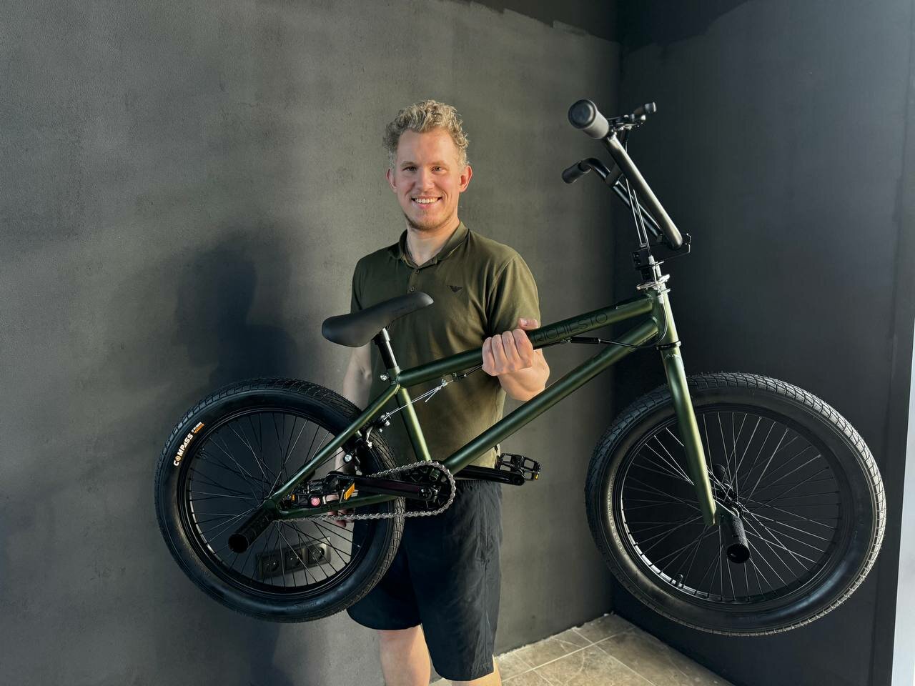 Велосипед BMX Richiesto 20" Рама 10" Трюковый Подростковый детский Унисекс зеленый перламутр