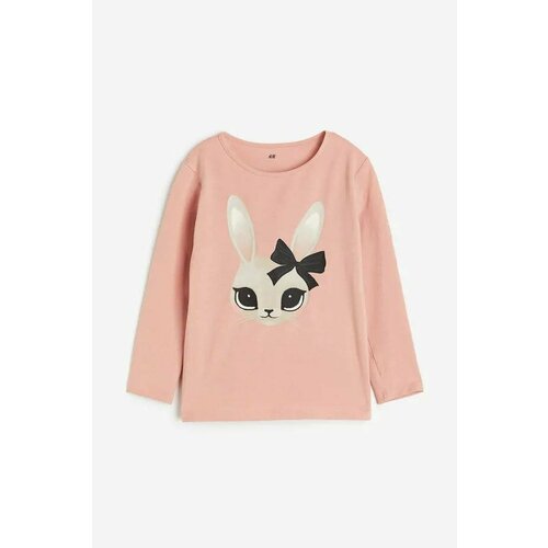 Футболка H&M, размер 122/128 (6-8 лет), розовый