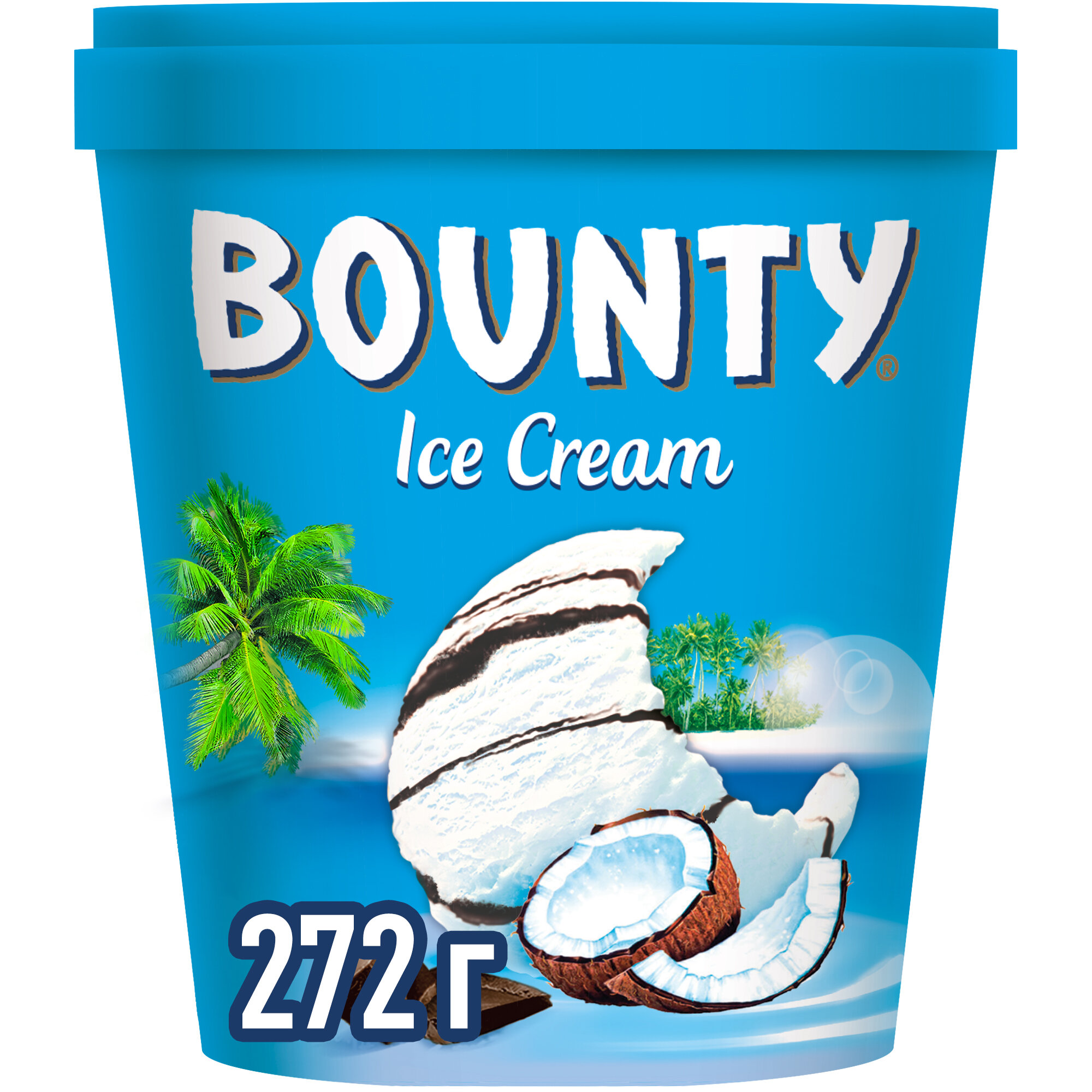 Bounty мороженое с мякотью кокоса и молочным шоколадом, ведерко, 272г