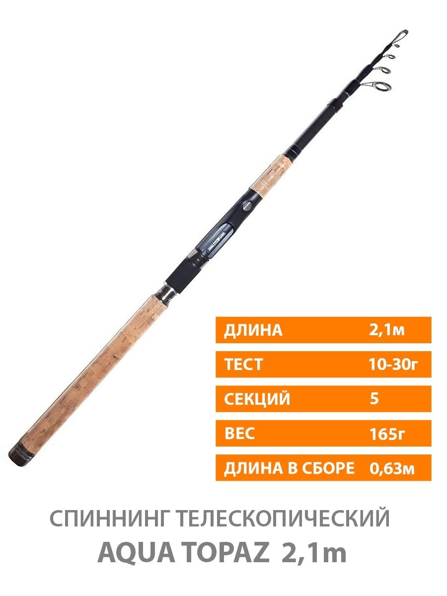 Спиннинг телескопический TOPAZ 2.10M, 10-40G