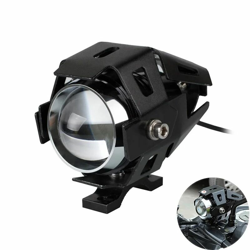 Дополнительная фара LED U5 на мотоцикл, квадроцикл, для мотоциклиста, черная, 1 шт.