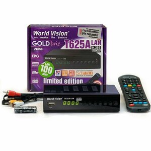 Цифровая DVB-T2 приставка World Vision T625A LAN (DVB-T2+DVB-C, IPTV, YouTube, обучаемый ПДУ)