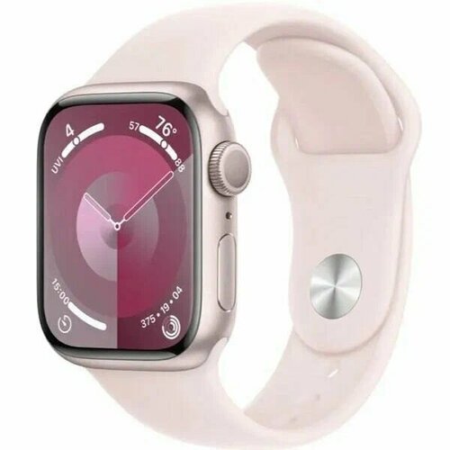 умные часы apple watch series 8 gps cellular 45 мм алюминий starlight starlight Умные часы Apple Watch Series 9 45mm GPS Aluminium Pink M/L