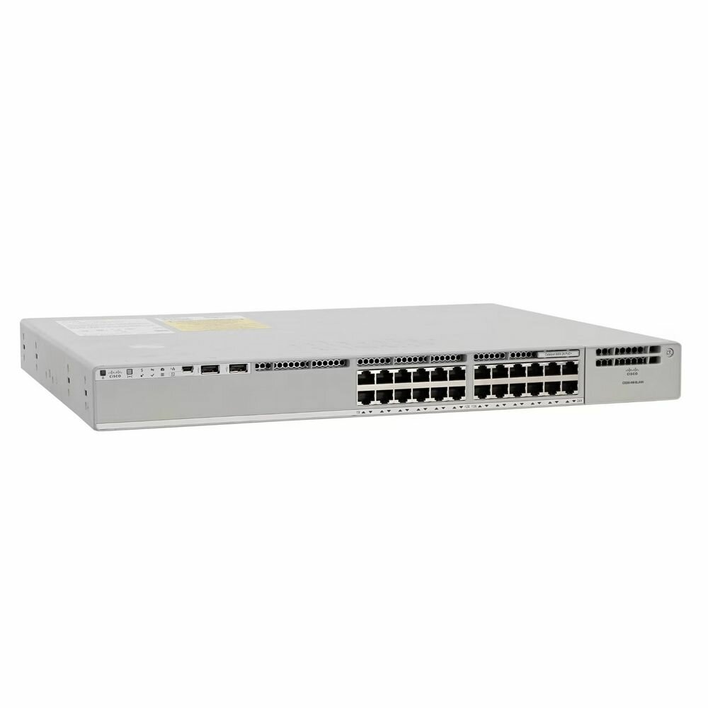 CISCO Коммутатор CISCO Catalyst 9200 24-port full PoE+, Modular uplink option, PS 1x600W, Network Advantage, PoE 370/740W , C9200-24P-A C9200