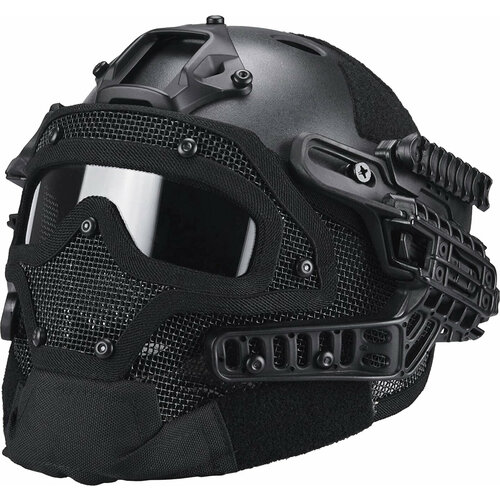 крепление на шлем для прибора ночного видения или экшн камеры шрауд зеленый rg Шлем Fast PJ с защитной маской, черный