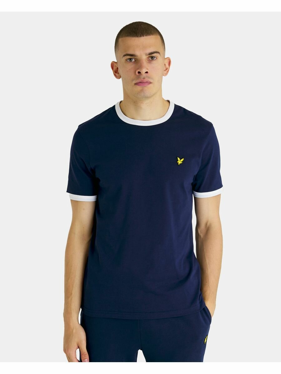 Футболка Lyle & Scott Ringer T-Shirt, размер L, белый, желтый