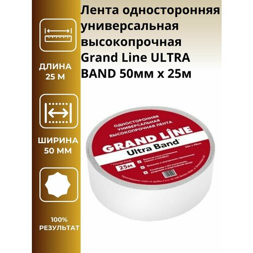 Лента односторонняя универсальная высокопрочная Grand Line ULTRA BAND 50мм х 25м-2шт