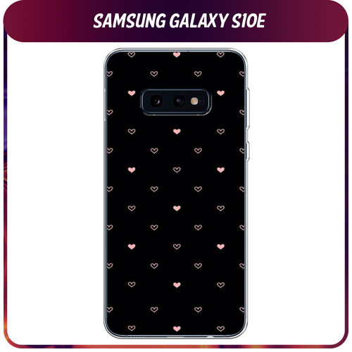 Силиконовый чехол на Samsung Galaxy S10E / Самсунг Галакси S10E Чехол с сердечками пластиковый чехол a girl linework на samsung galaxy s10e самсунг галакси s10e