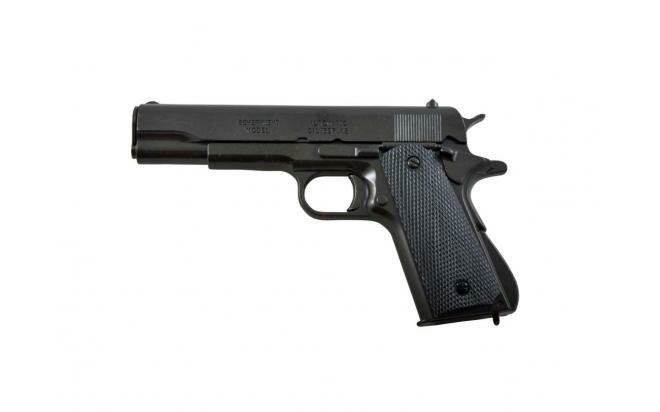 ММГ пистолет автоматический M1911A1 45 (черный, накладки из пластика, США, 1911, 1-я и 2-я Мировые войны)