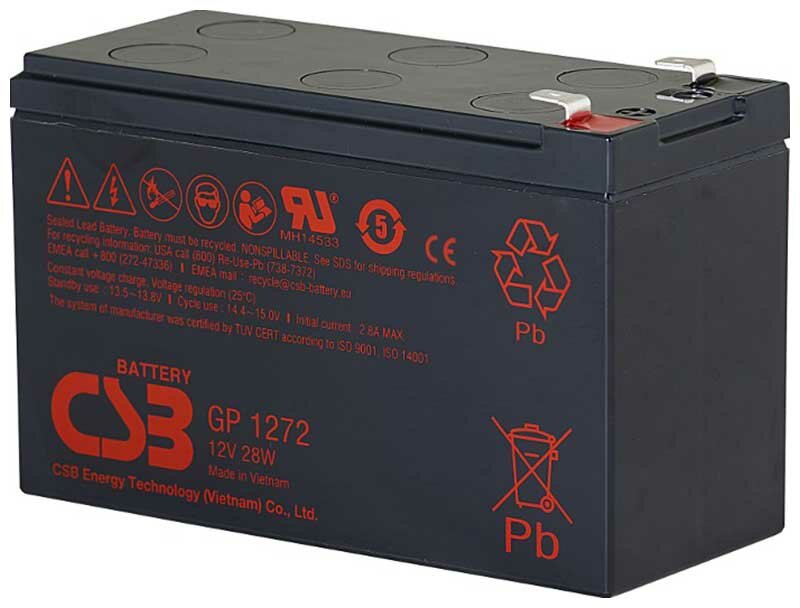 Аккумуляторная батарея для ИБП CSB GP1272 (12V28W) 12В, 7Ач, клемма F1