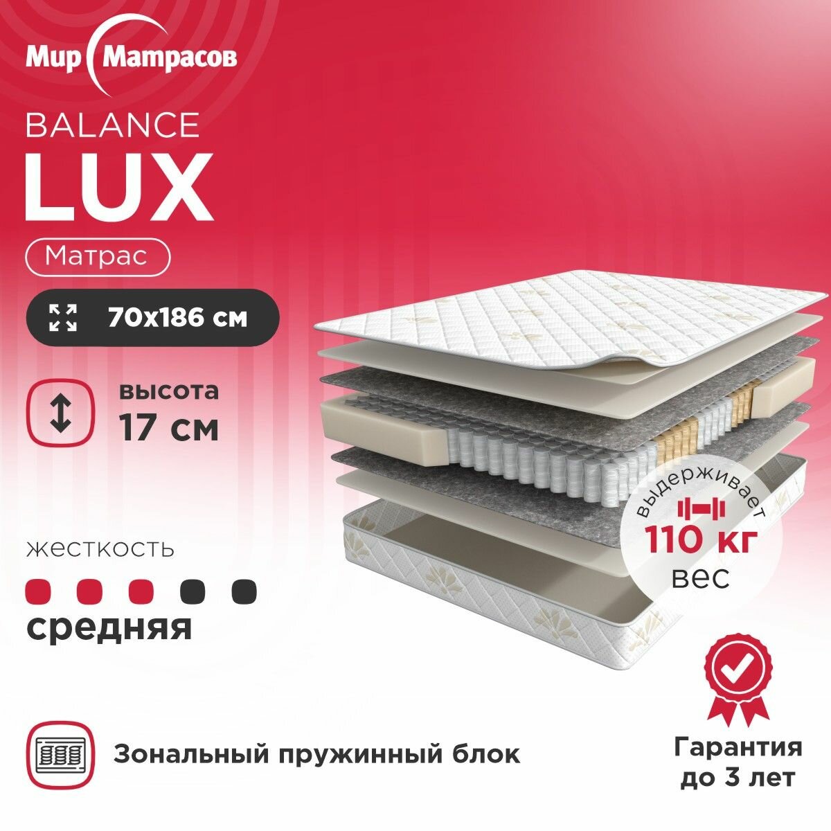 Матрас Мир Матрасов Balance Lux 70x186