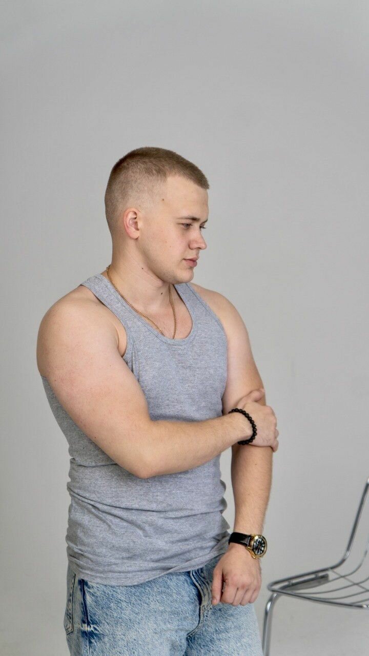 Майка, 1 шт., размер M, серый — фото 1