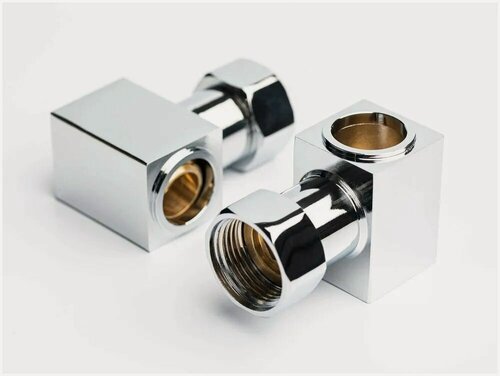 Изображение товара Соединение угловое хром квадрат 3/4"х1/2" гайка-штуцер для полотенцесушителя