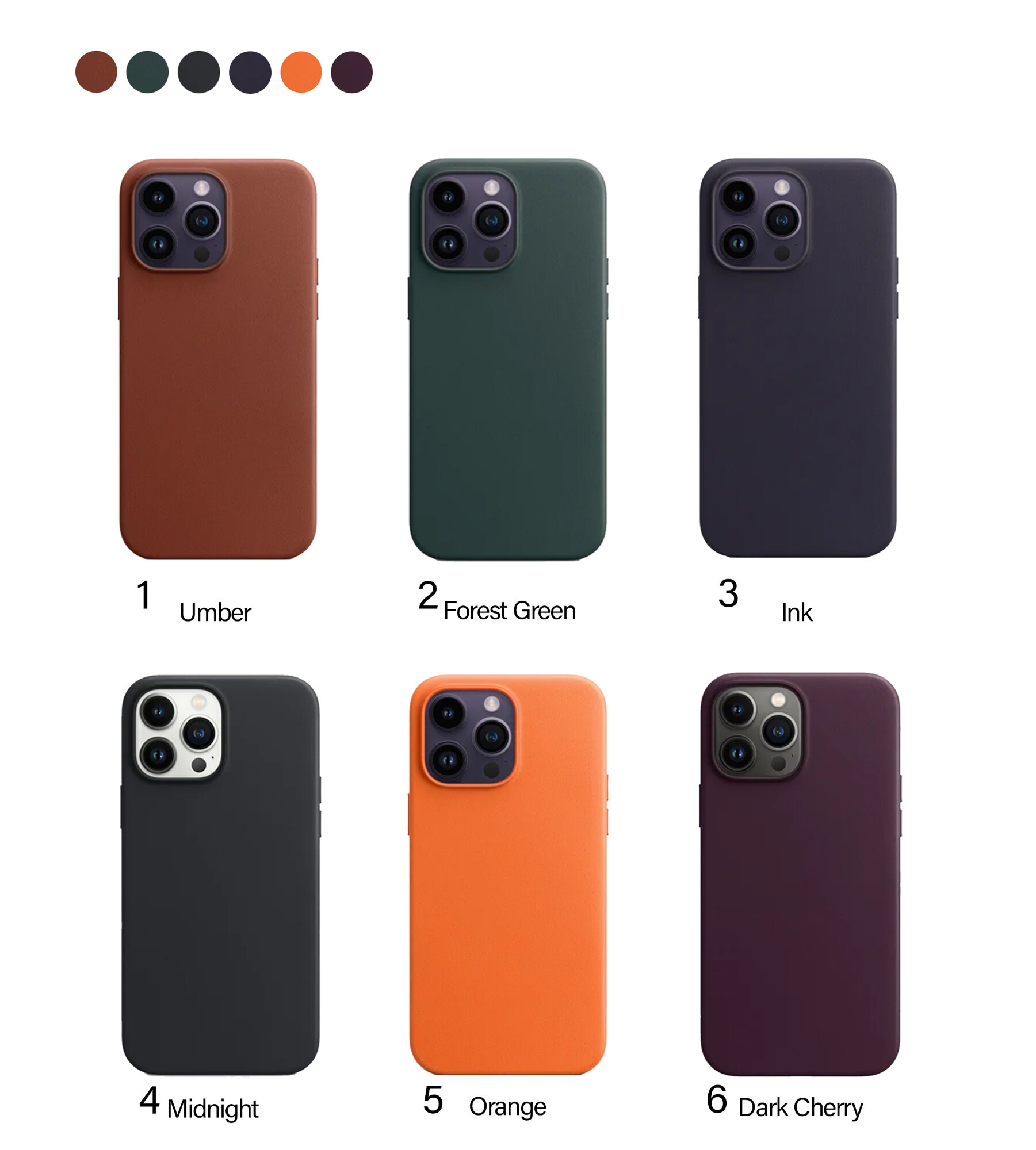 Чехол Leather Case MagSafe для iPhone 14 Pro Max 6.7", темная вишня Dark Cherry (6) — фото 1