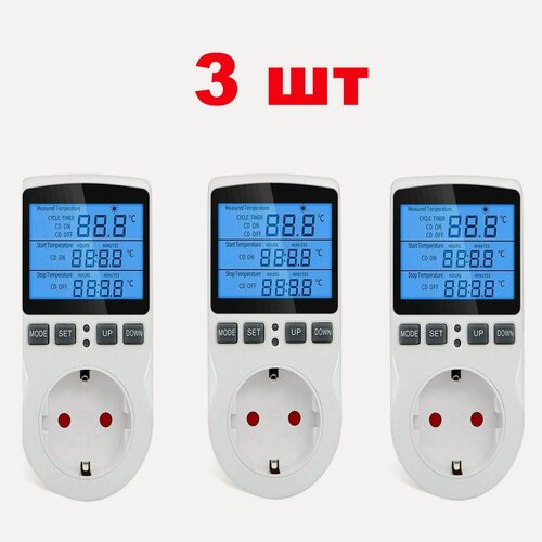 Изображение товара Терморегулятор/термостат в розетку с подсветкой до 3600Вт Для водопровода, Для инфракрасного отопления