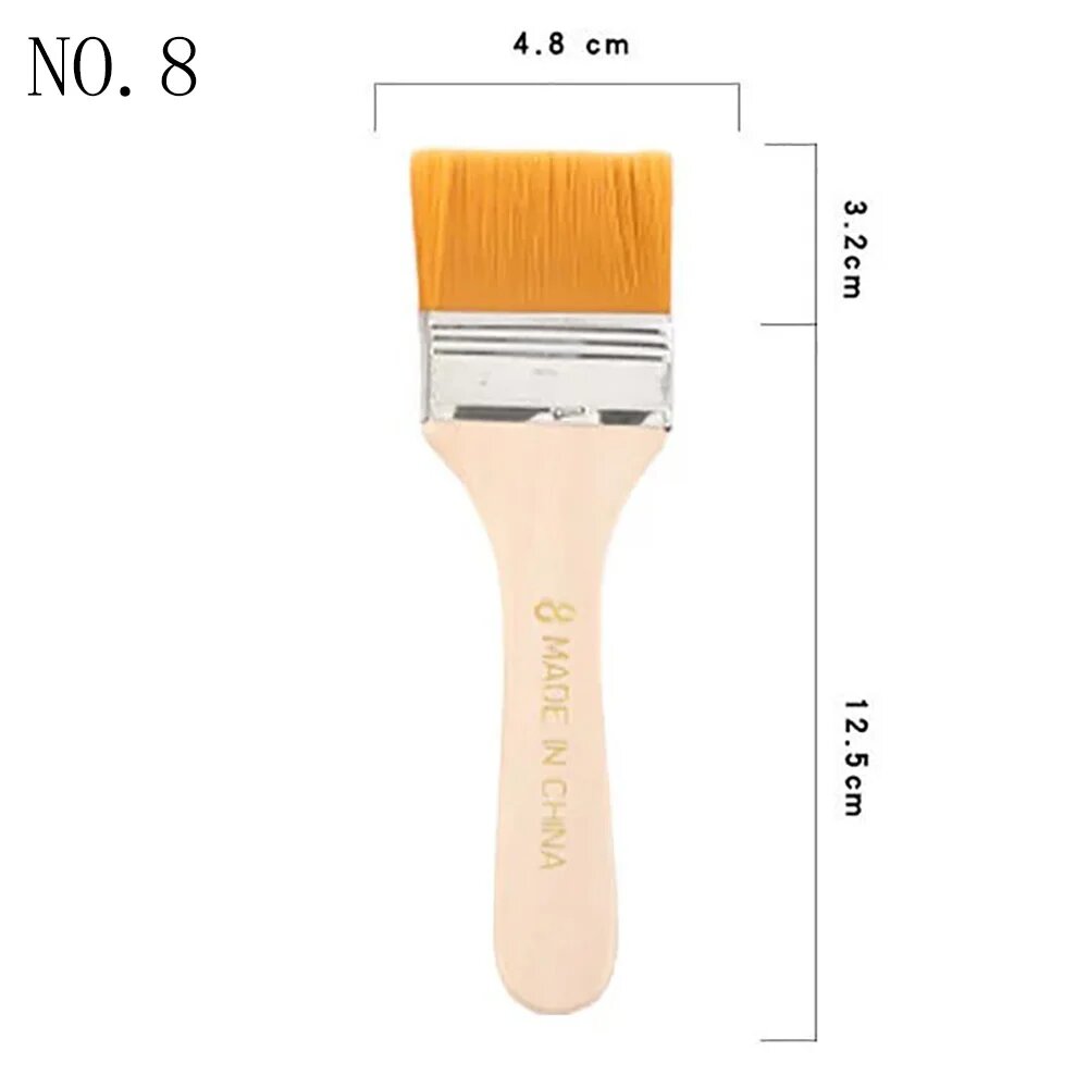 Кисть плоская №8, 12.5 см, Color: NO-8(1pcs)