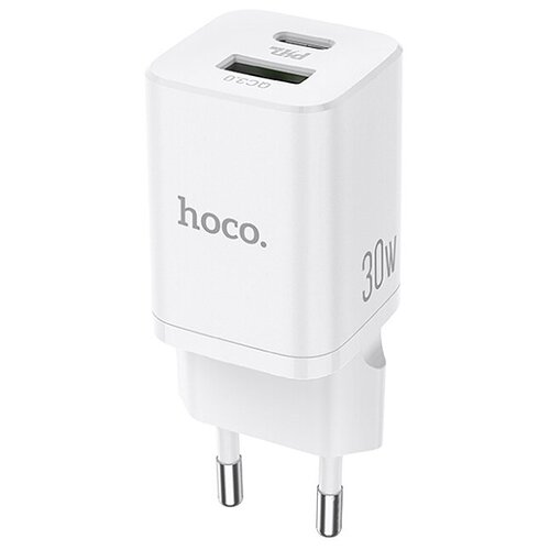 фото Сетевое зарядное устройство hoco n13 bright pd30w+qc3.0 charger, белый