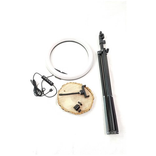 Цветная Кольцевая лампа Nano City 33 см RGB с большим напольным штативом 210 см Bluetooth пультом держателем для телефона 249000₽