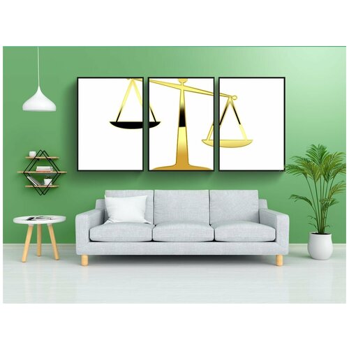 фото Набор модулных постеров для интерьера "справедливость, закон, весы" 60x90 см. в тубусе, без рамки lotsprints