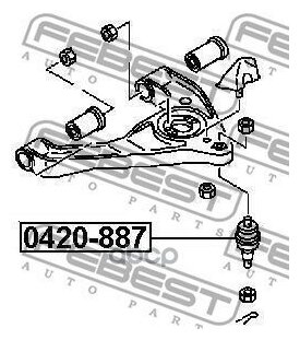 Опора шаровая переднего нижнего рычага Febest 0420-887