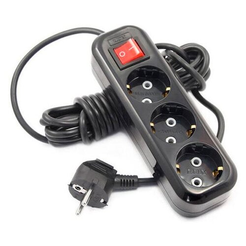 Удлинитель Lux У3-ЕВК-03 3 Sockets 3m Black