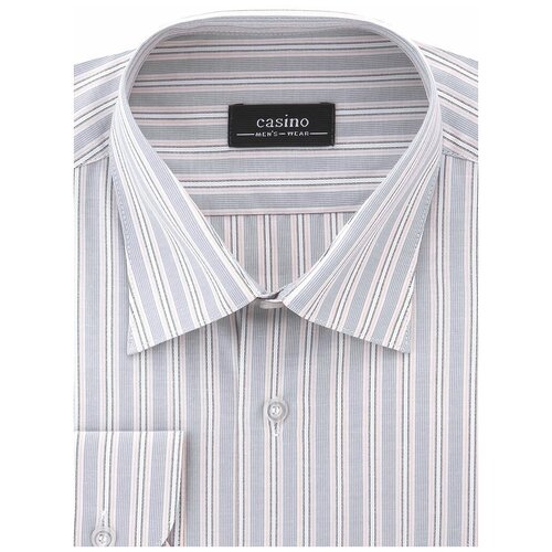 Рубашка мужская длинный рукав CASINO CBe331/318/K121, Прямой силуэт / Сlassic fit, цвет Серый, рост 174-184, размер ворота 39