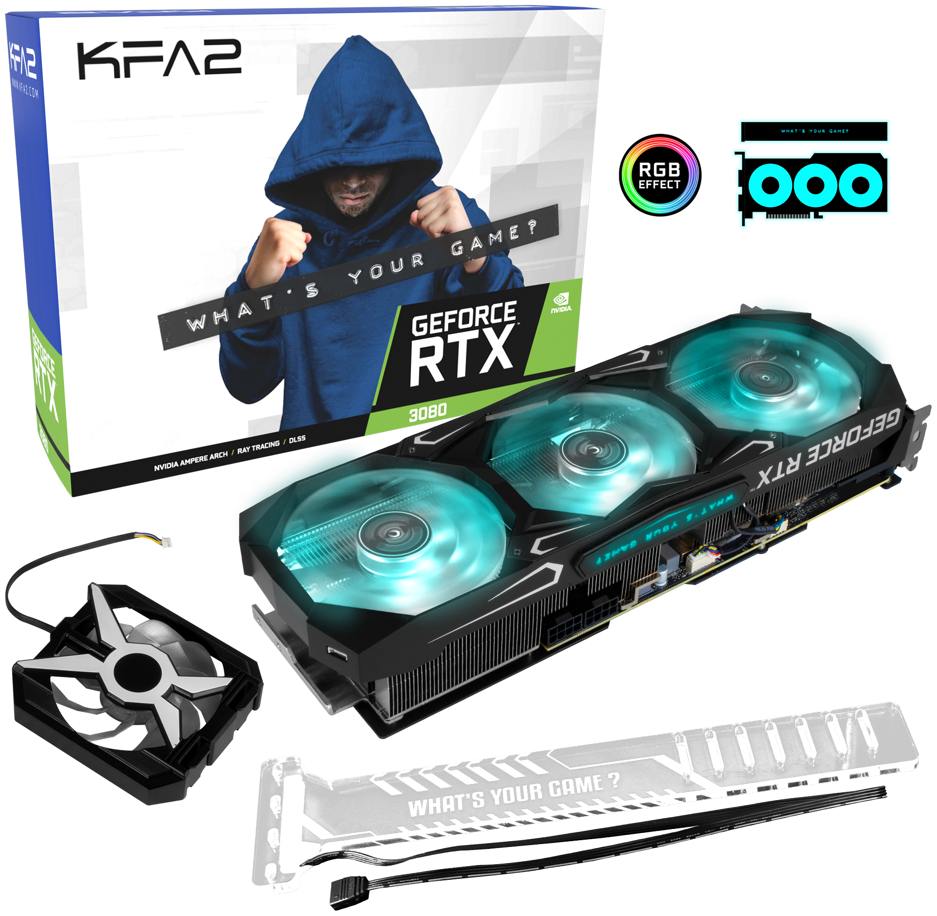 Видеокарта KFA2 GeForce RTX 3080 SG 10GB LHR (38NWM3MD99RK), Retail