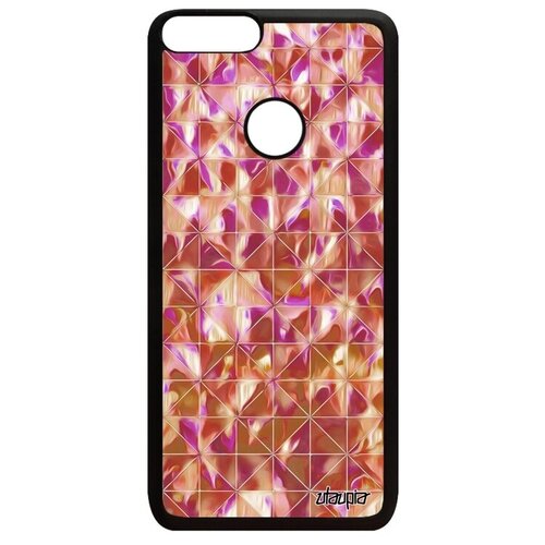фото Качественный чехол на смартфон // huawei p smart 2018 // "плиточный мотив" орнамент узор, utaupia, розовый