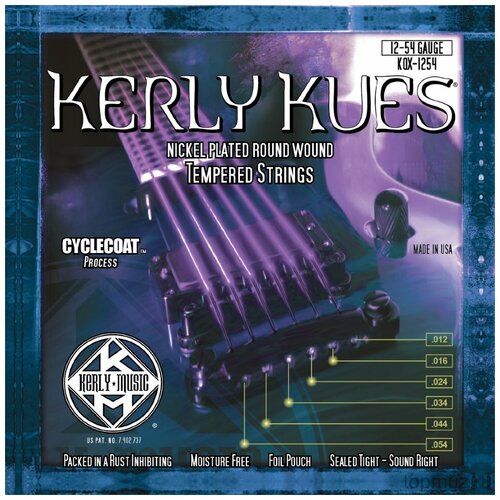 фото Струны для электрогитары kerly kqx-1254 kerly kues - nickel plated steel .012-.054 kerly music