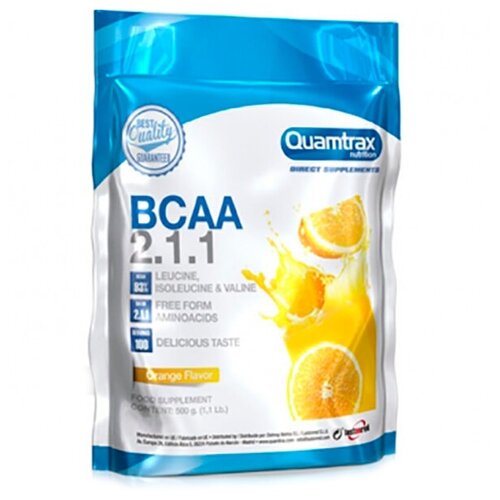 Quamtrax Nutrition BCAA Quamtrax Nutrition BCAA 2:1:1 Powder, 500 г, вкус: апельсин bcaa quamtrax nutrition bcaa 2 1 1 glutamine powder лимон 500 гр